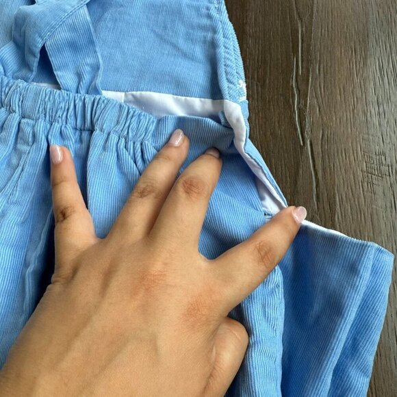 Toddler Corduroy Embroidered Farm Theme Overalls Light Blue Cotton Size 4T - Picture 8 of 12